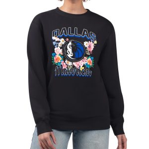 G III 4Her by Carl Banks Dallas Mavericks Stylish Women's Black Flowers Team Logo Graphic Fleece Crewneck Pullover Sweatshirt Join the elite! Get this exclusive jersey.