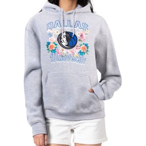G III 4Her Exceptional by Carl Banks Dallas Mavericks Women's Heather Gray Flowers Team Logo Graphic Fleece Pullover Hoodie Limited stock! Be quick and grab this must - have jersey to support your team.