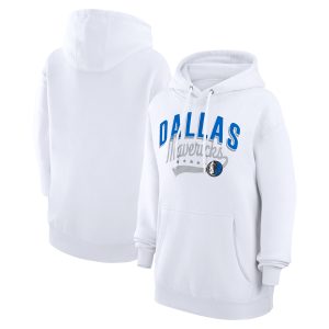G III 4Her by Carl Banks Dallas Marvelous Mavericks Women's White Filigree Logo Pullover Hoodie Gift idea! Surprise a sports fan with this amazing jersey.