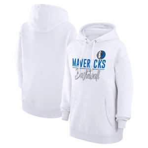 G III 4Her by Carl Banks Dallas Mavericks Women's White Elegant Graphics Fleece Pullover Hoodie Exclusive design! Own a jersey like no other.
