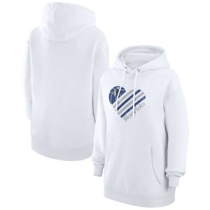 G III Enchanting 4Her by Carl Banks Dallas Mavericks Women's White Heart Pullover Hoodie Best - selling! Order this popular jersey before it's out of stock.