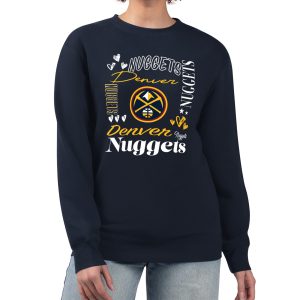 G III 4Her by Carl Banks Denver Nuggets Women's Navy Collage Team Name Fleece Pullover Sweatshirt Unique Designed for performance! Get this functional jersey.