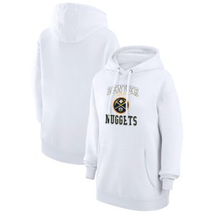 G III 4Her by Carl Banks Denver Nuggets Women's White Graphic Fleece Pullover Impressive Hoodie Upgrade your fan gear! Order this premium jersey today.