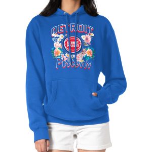 G III 4Her by Carl Banks Detroit Pistons Women's Blue Flowers Team Exquisite Logo Graphic Fleece Pullover Hoodie Perfect fit! Order this comfortable jersey.