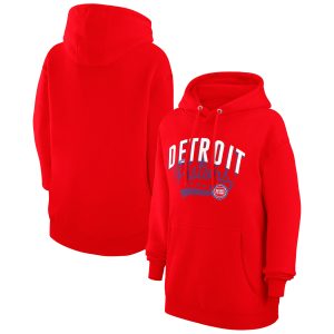 G III 4Her by Carl Banks Detroit Pistons Women's Stunning Red Filigree Logo Pullover Hoodie Limited edition! Don't miss your chance to own this unique jersey.