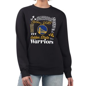 G III 4Her by Carl Banks Golden State Warriors Women's Black Collage Team Graphic Fleece Impressive Pullover Sweatshirt Hurry! Exclusive offer. Get your hands on this outstanding jersey right away.