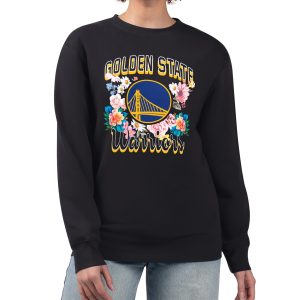 G Splendid III 4Her by Carl Banks Golden State Warriors Women's Black Flowers Team Logo Graphic Fleece Crewneck Pullover Sweatshirt Stand out from the crowd! Wear this eye - catching jersey.