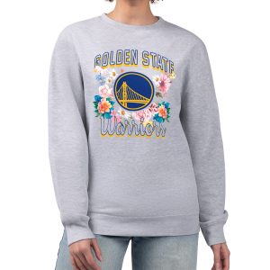 G III 4Her by Carl Banks Golden Refined State Warriors Women's Heather Gray Flowers Team Logo Graphic Fleece Crewneck Pullover Sweatshirt Designed for performance! Get this functional jersey.