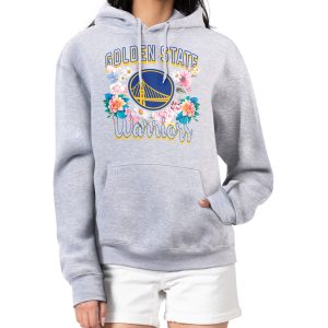 G III 4Her by Carl Banks Golden State Warriors Women's Heather Gray Terrific Flowers Team Logo Graphic Fleece Pullover Hoodie Act fast! Only a handful left. Secure this amazing jersey now.