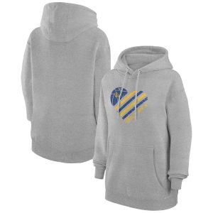 G III 4Her by Carl Banks Golden State Warriors Women's Heather Gray Heart Striking Pullover Hoodie Trending now! Grab this hot jersey while you can.