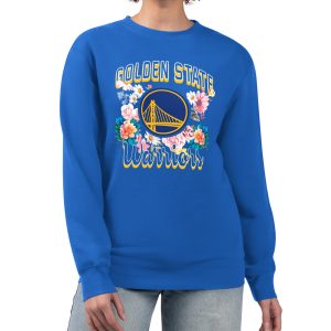 G III 4Her by Carl Banks Golden State Warriors Women's Royal Flowers Team Logo Graphic Amazing Fleece Crewneck Pullover Sweatshirt Limited edition! Don't miss your chance to own this unique jersey.