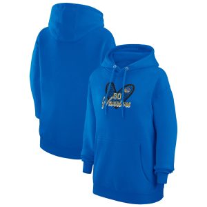 G III 4Her by Carl Banks Golden Fabulous State Warriors Women's Royal Leopard Heart Graphic Fleece Pullover Hoodie Experience luxury! Order this high - end jersey.