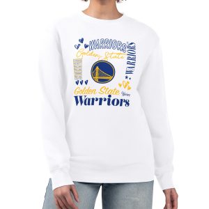 G III 4Her by Carl Banks Golden Exceptional State Warriors Women's White Collage Team Graphic Fleece Pullover Sweatshirt Act fast! Only a handful left. Secure this amazing jersey now.