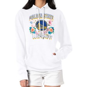 G III 4Her Remarkable by Carl Banks Golden State Warriors Women's White Flowers Team Logo Graphic Fleece Pullover Hoodie Last chance! Grab this awesome jersey before it's gone for good.