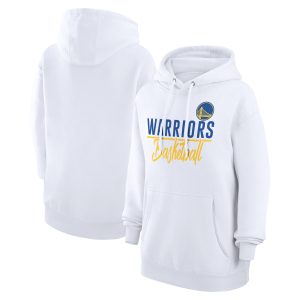 G III 4Her by Carl Banks Charming Golden State Warriors Women's White Graphics Fleece Pullover Hoodie Team spirit! Show it off with this awesome jersey.