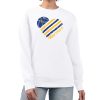G III 4Her by Carl Banks Golden State Warriors Women's White Marvelous Heart Graphic Fleece Pullover Sweatshirt Don't be left out! Get this stylish jersey and show your team pride.