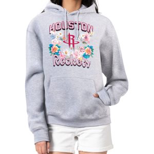 G III 4Her by Carl Banks Houston Rockets Women's Heather Gray Flowers Team Logo Graphic Fleece Pullover Hoodie Superb Time - sensitive! Order now before the deal expires.