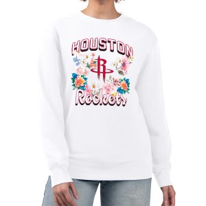 G III 4Her by Carl Banks Houston Rockets Women's Splendid White Flowers Team Logo Graphic Fleece Crewneck Pullover Sweatshirt Show your dedication! Own this special jersey for your team.