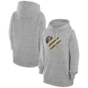 G III 4Her by Stunning Carl Banks Indiana Pacers Women's Heather Gray Heart Pullover Hoodie Limited stock! Be quick and grab this must - have jersey to support your team.