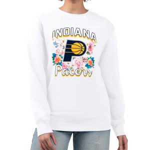 G III 4Her by Carl Banks Indiana Pacers Women's White Flowers Team Logo Graphic Fleece Crewneck Pullover Delightful Sweatshirt Designed for performance! Get this functional jersey.