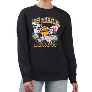 G III 4Her by Carl Banks Los Angeles Lakers Women's Black Flowers Team Logo Charming Graphic Fleece Crewneck Pullover Sweatshirt Best - selling! Order this popular jersey before it's out of stock.