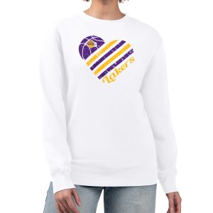 G III 4Her by Carl Banks Los Angeles Lakers Women's White Heart Graphic Fleece Magnificent Pullover Sweatshirt Enhance your game - day look! Get this fashionable jersey.