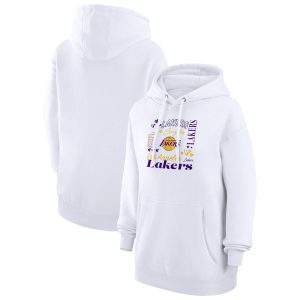 G III 4Her by Carl Stunning Banks Los Angeles Lakers Women's White Team Collage Graphic Fleece Pullover Hoodie Hurry! Exclusive offer. Get your hands on this outstanding jersey right away.