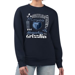 G III 4Her by Carl Banks Memphis Grizzlies Women's Navy Collage Team Graphic Fleece Premium Pullover Sweatshirt Experience luxury! Order this high - end jersey.