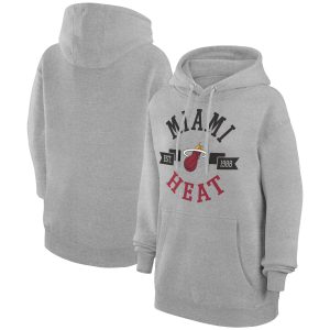 G III 4Her by Carl Banks Miami Heat Women's Prime Heather Gray City Pullover Hoodie Best - selling! Order this popular jersey before it's out of stock.