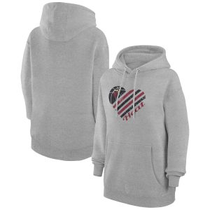 G III 4Her by Carl Banks Enchanting Miami Heat Women's Heather Gray Heart Pullover Hoodie Exclusive design! Own a jersey like no other.