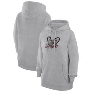 G III 4Her by Carl Banks Miami Heat Women's Heather Gray Leopard Heart Graphic Fleece Unique Pullover Hoodie Limited stock! Be quick and grab this must - have jersey to support your team.