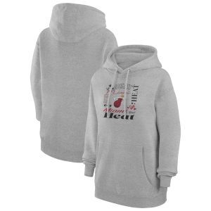 G III 4Her by Carl Banks Miami Phenomenal Heat Women's Heather Gray Team Collage Graphic Fleece Pullover Hoodie For the true fans! Secure this authentic jersey now.