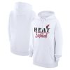 G III 4Her by Carl Banks Miami Heat Women's Phenomenal White Graphics Fleece Pullover Hoodie Collectors