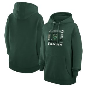 G III 4Her by Carl Banks Milwaukee Bucks Women's Green Team Collage Elegant Graphic Fleece Pullover Hoodie Celebrate your team! Order this commemorative jersey.