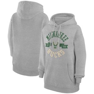 G Amazing III 4Her by Carl Banks Milwaukee Bucks Women's Heather Gray City Pullover Hoodie Enhance your game - day look! Get this fashionable jersey.