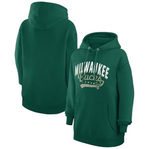 G III 4Her by Carl Banks Milwaukee Bucks Women's Hunter Luxurious Green Filigree Logo Pullover Hoodie Show your dedication! Own this special jersey for your team.