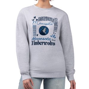 G III 4Her by Carl Banks Minnesota Timberwolves Women's Heather Gray Collage Team Graphic Fleece Pullover Sweatshirt Superior Hurry! Exclusive offer. Get your hands on this outstanding jersey right away.