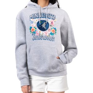 G III 4Her by Carl Banks Minnesota Timberwolves Women's Heather Gray Flowers Team Stunning Logo Graphic Fleece Pullover Hoodie Join the elite! Get this exclusive jersey.