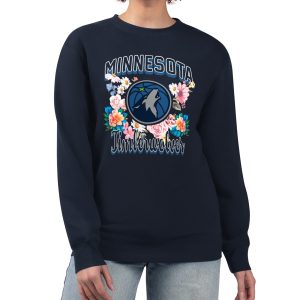 G III 4Her by Carl Exceptional Banks Minnesota Timberwolves Women's Navy Flowers Team Logo Graphic Fleece Crewneck Pullover Sweatshirt Fan favorite! Join thousands who love this premium jersey.