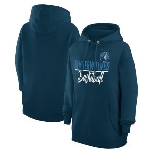 G Terrific III 4Her by Carl Banks Minnesota Timberwolves Women's Navy Graphics Fleece Pullover Hoodie High - demand item! Order this sought - after jersey immediately.
