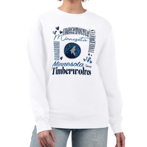 G III 4Her Fantastic by Carl Banks Minnesota Timberwolves Women's White Collage Team Graphic Fleece Pullover Sweatshirt Celebrate your team! Order this commemorative jersey.