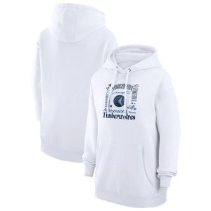 G III 4Her by Impressive Carl Banks Minnesota Timberwolves Women's White Team Collage Graphic Fleece Pullover Hoodie Time - sensitive! Order now before the deal expires.