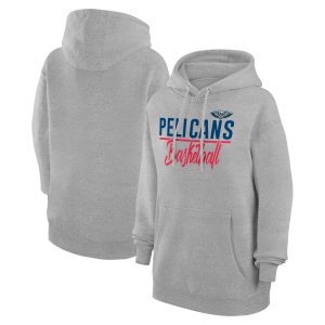 G III 4Her by Carl Stunning Banks New Orleans Pelicans Women's Heather Gray Graphics Fleece Pullover Hoodie Retailers