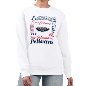 G III 4Her by Carl High - quality Banks New Orleans Pelicans Women's White Collage Team Graphic Fleece Pullover Sweatshirt Limited edition! Don't miss your chance to own this unique jersey.