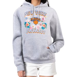 G III 4Her by Carl Banks New York Knicks Women's Heather Gray Flowers Team Logo Glamorous Graphic Fleece Pullover Hoodie Limited stock! Be quick and grab this must - have jersey to support your team.