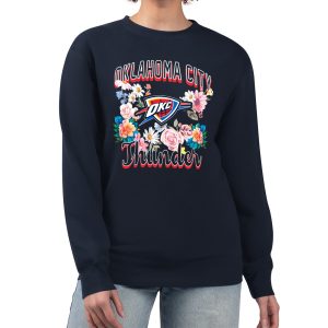G III Superior 4Her by Carl Banks Oklahoma City Thunder Women's Navy Flowers Team Logo Graphic Fleece Crewneck Pullover Sweatshirt Celebrate your team! Order this commemorative jersey.
