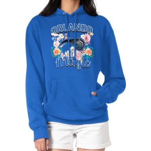 G III 4Her by Carl Banks Orlando Magic Women's Blue Flowers Team Logo Graphic Fleece Pullover Hoodie Charming Team spirit! Show it off with this awesome jersey.