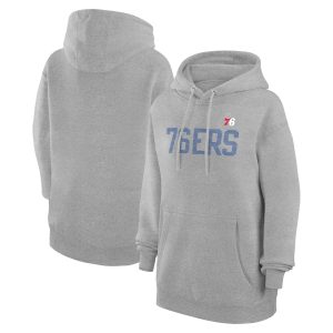 G III 4Her by Carl Banks Philadelphia 76ers Women's Heather Gray Dot Print Pullover Hoodie Captivating Sports fans