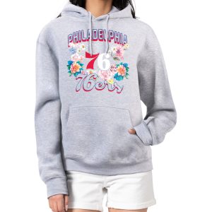G III 4Her by Carl Banks Philadelphia 76ers Women's Heather Exceptional Gray Flowers Team Logo Graphic Fleece Pullover Hoodie For a short time only! Don't miss out on this fantastic jersey.
