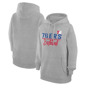 G III 4Her by Carl Banks Philadelphia 76ers Women's Stylish Heather Gray Graphics Fleece Pullover Hoodie Be the first! Order this trendy jersey ahead of the crowd.